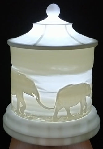 3D Kerzenlicht Panorama Afrika Elefanten