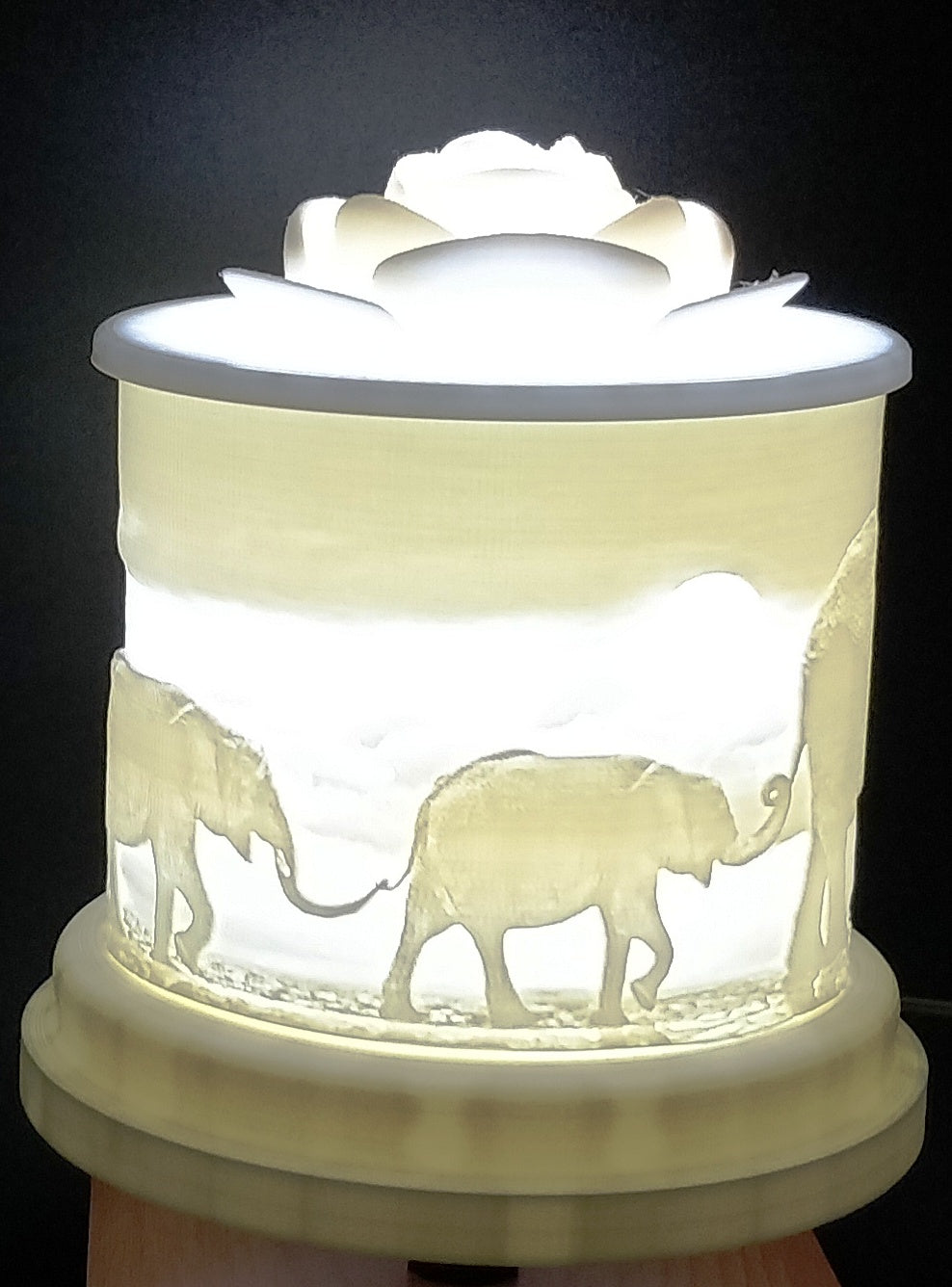 3D Kerzenlicht Panorama Afrika Elefanten